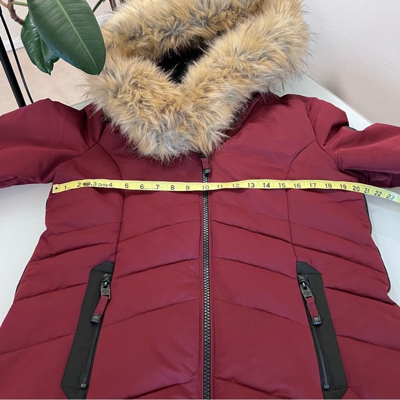 POINT ZERO |  Burgundy winter spring faux fur hooded snow jacket co… - Picture 13 of 16